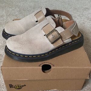 Dr. Martens Jorge II Suede Buckle Sandstone Mules